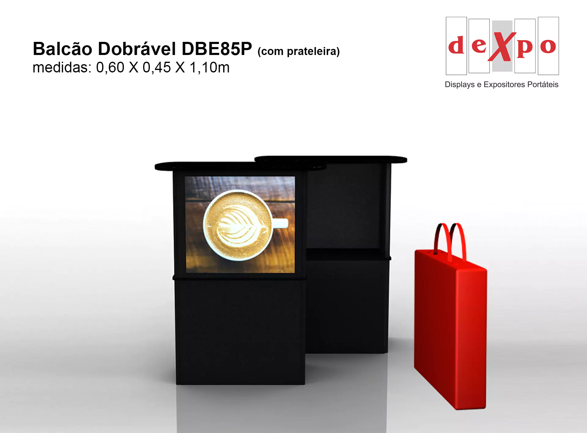 Balcão dobrável: elegância e eficiência para exposições e eventos